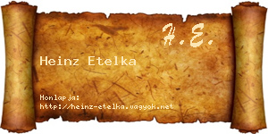Heinz Etelka névjegykártya